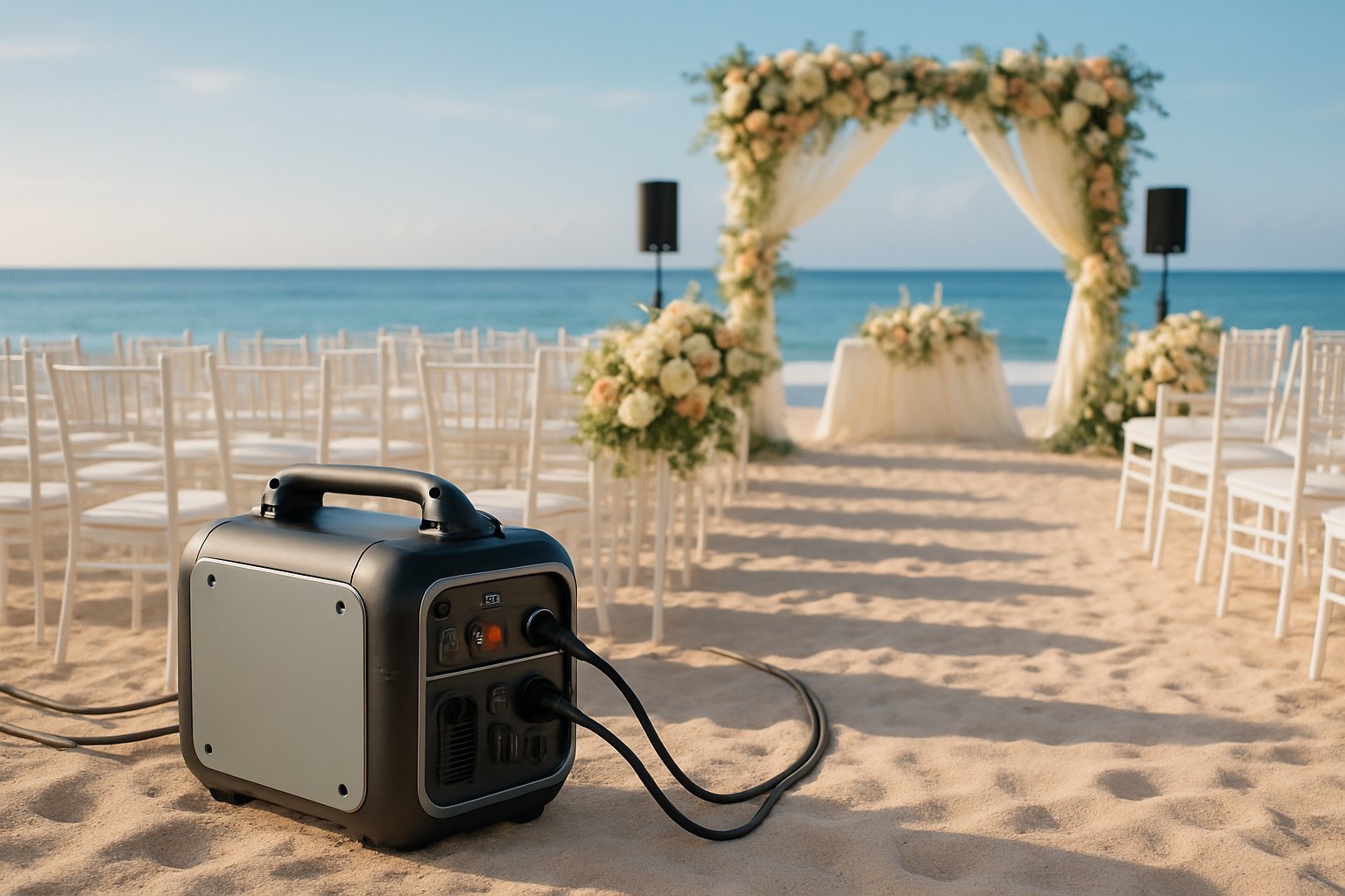 Gerador de energia para o casamento na praia: guia essencial