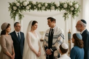 casamento judeu acontecendo na sinagoga